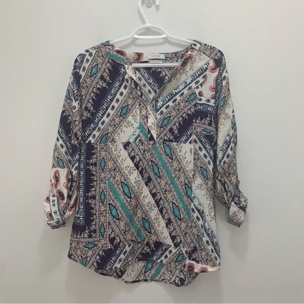Van Heusen Paisley Blouse Size Small
